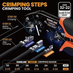 SOMELINE Crimp Tool Connector Kit, JST-SH 1.0mm/PH 2.0mm Orange/Black