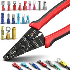 Red Wire Crimping tool Wire crimper,stripper and cutter for insulated/Bare/Heat