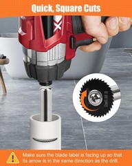 Internal PVC Pipe Cutter w/5 Blades 1/4&Prime; Hex Shank Impact Drill Driver Tool Kit