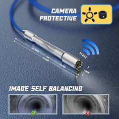 7&Prime; Monitor 50M Drain Sewer Camera 512HZ Self-Leveling Pipe Inspection Camera