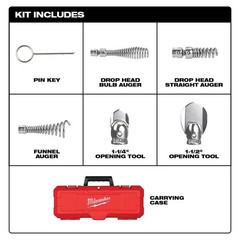 Milwaukee 1-1/4 Inch &ndash; 2 Inch Head Attachment Kit For 5/8 Inch Sectional Cable