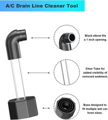 Durable AC Drain Line Unclogger with Wet/Dry Vacuum Attachment &ndash; 6 x 3 Inches
