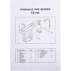 12 Ton Pipe Bender Manual Hydraulic Piping Bending Exhaust Tube Fabric w/6 Dies