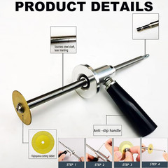 PVC Pipe Cutter Drill Attachment Inside Cutter w Diamond Grit Wheel and Handle