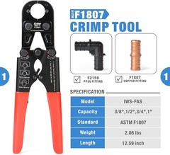 Residential and Commercial PEX Crimp Tool Kit with Customized Carrying Case