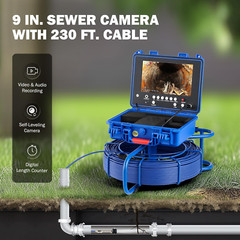 Self-Leveling Sewer Camera, Sewer Inspection Camera with 230 Ft. Cable & Digital