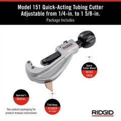 RIDGID 151 Quick Acting Copper Pipe Cutter 1/4 to 1-5/8 in 31632