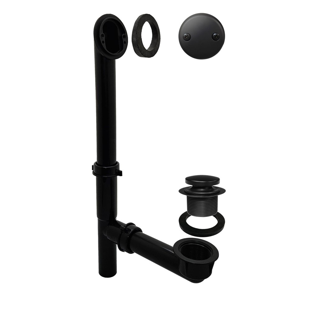 Westbrass 593144-62 14&Prime; Black Tubular Bathtub Waste & 1-Pack, Matte