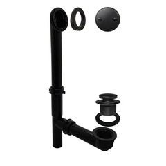 Westbrass 593144-62 14&Prime; Black Tubular Bathtub Waste & 1-Pack, Matte