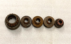 (5) Ridgid 12-R 2&Prime;, 12-R 3/4&rdquo;, (2) 11-R 1&rdquo;, O0R &ndash; 1&rdquo;, Pipe Threader Die Head