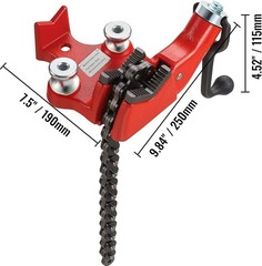 Mophorn Chain Pipe Vise, 1/8‑5 Capacity, Heavy‑Duty Cast Iron, Crank Handle