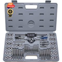 60-Pc Master Tap and Die Set &ndash; Include SAE Inch Size #4 to 1/2&rdquo; Metric&hellip;