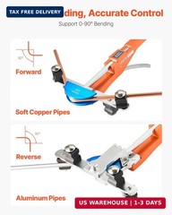 VEVOR Tubing Bender Kit, 1/4 to 7/8 Inch, Compact Ratcheting Tube Pipe Bender, F