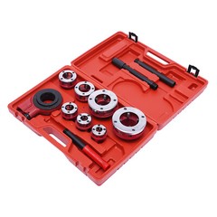 Manual 7 Size Pipe Threader Threading 3/8&Prime; to 2&Prime; Dies Set w/ Handle Ratchet BSPT