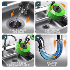 MEISTERFAKTUR drain snake [50FT] &ndash; with drill attachment &ndash; Ideal 50 FT