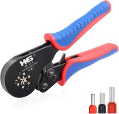 HKS Ferrule Crimping Tool AWG 30-5, Hexagonal Self-Adjusting Ratchet Crimper &hellip;