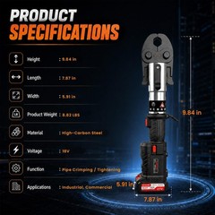 1/2&Prime;, 3/4&Prime;, 1&Prime;Crimping Tool Kit Electric Press Tool for Copper Pipes