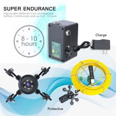 7&rdquo; DVR 50M 1080P HD Dual Camera Lens Drain Sewer Pipeline Industrial Endoscope