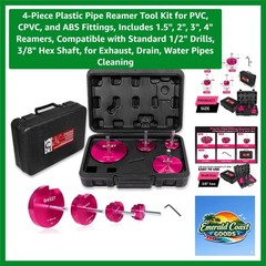 Professional 4-Piece Reamer Kit for North American Pipe Fittings &ndash; Easy to Use
