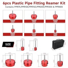 PVC Pipe Reamer Set 6 Piece 0.75 1 1.5 2 3 4 Inch Fitting Saver For Drill