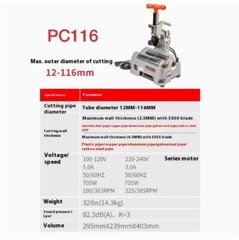 Electric Pipe Cutter Copper/Steel Pipe Cutter Handheld Round Pipe Cutting