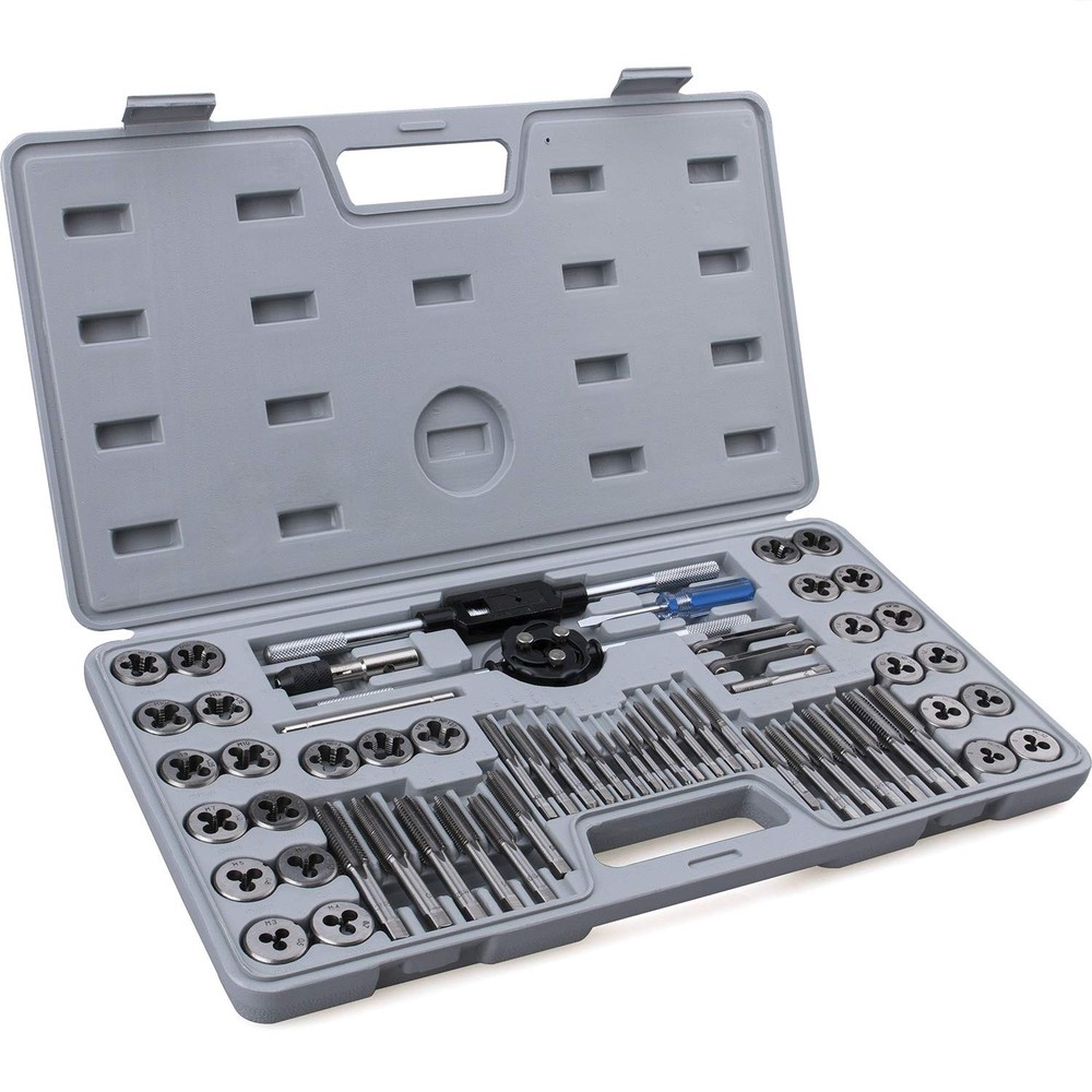 60-Pc Master Tap and Die Set &ndash; Include SAE Inch Size #4 to 1/2&rdquo; and Metric Si&hellip;