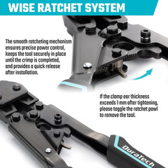 Ratchet PEX Crimping Tool, PEX Cinch Tool for Fastening Stainless Clamps from 3/