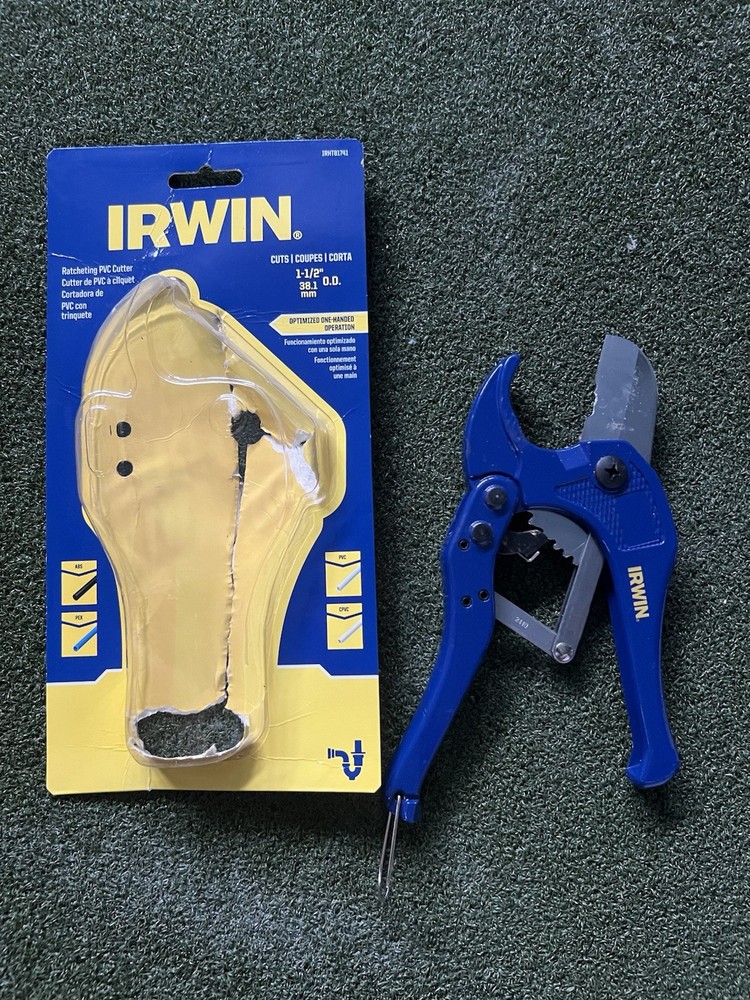 Irwin Ratcheting PVC Cutter Cuts up to 1-1/2&Prime; Pipe; Model# IRHT81741