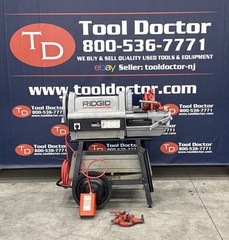 Ridgid 1224 1/2&rdquo;-4&rdquo; Pipe Threader on Stand 2 Die Heads 711 714 GREAT SHAPE #3