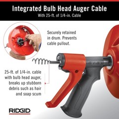 Ridgid 57043 POWER SPIN+ Power Spinner Drain No Size, Spin+ / Red
