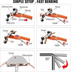 Pipe Tube Bender, 1/4&Prime;-7/8&Prime; O.D. Ratcheting Tubing Bender, 90&deg; Forward/Revers&hellip;