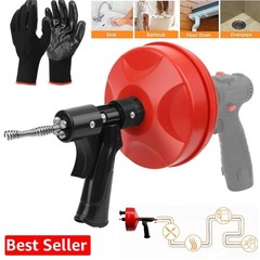 Drain Auger 25ft 1/4in Drum Plumbing Drain Snake Clog Remover Autofeed