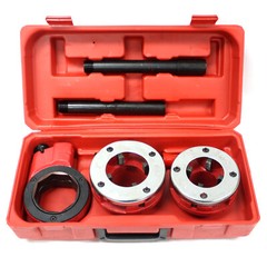 2pc BSPT PLUMBING HAND RATCHET PIPE THREADER 1-1/2&Prime; & 2&Prime; DIE HEAD ALLOY DIES