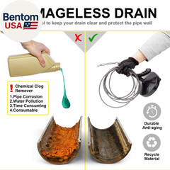 Drain Auger 25 Ft with Gloves, Plumbing Snake Drain Auger Hair Clog Remover, Hea