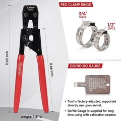 iCrimp PEX Pipe Clamp Crimping Tool Kit Cinch Crimper Tool for Stainless Steel C