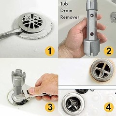 Drain Removal Wrench Dual End Heavy Duty Aluminum For Bath Shower Sink Tub