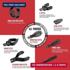 POPULO 8-Piece Drain Snake Drill Attachment &ndash; Tackle Any Clog with Precision,Com
