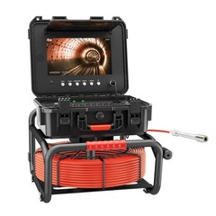 50m Sewer Pipe Inspection Camera w/ 512hz Locator Self-leveling 10&Prime; Monitor