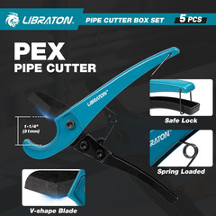 LIBRATON Pipe Cutter Tool 1/8&Prime;- 2&Prime;, Heavy-Duty Copper Tube Cutters, PEX Pipe Cut