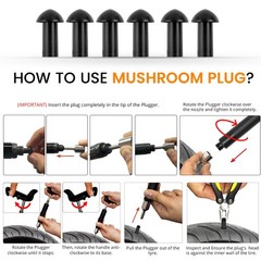 36 Pcs Tubeless Tire Puncture Repair Kit with Mushroom Plug (30 Mushroom Plugs)