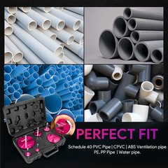 6 Piece Plastic Pipe Fitting Reamer Kit for 1/2&Prime; Drill PVC Pipe Reamer CPVC PVC