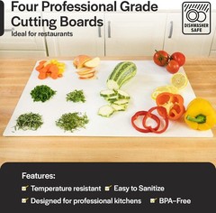 Professional Cutting Board Mats 24 x 18 Inch &ndash; 4 Pack, Extra Large White Colo&hellip;