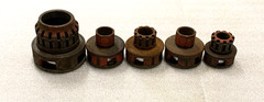 (5) Ridgid 12-R 2&Prime;, 12-R 3/4&rdquo;, (2) 11-R 1&rdquo;, O0R &ndash; 1&rdquo;, Pipe Threader Die Head