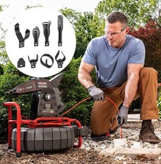 Drain Snake Drill Attachments,8-Piece Cleaner Combination Cutter Black