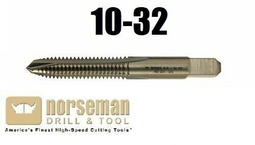 10-32 Spiral Point 2FL Plug Tap High Speed Steel BEST QUALITY Norseman 60271