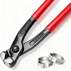 9 Inch Carbon Steel Hose Clamp Crimping Tool Ear Clamp Pliers Pinch Tool Red