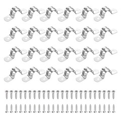 48Pcs 14mm(9/16&Prime;)304 Stainless Steel Rigid Pipe Strap with Screws, Silver