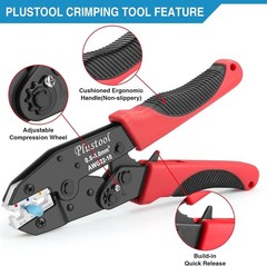 Plustool 6PCS Crimping Tool Set &ndash; Ratcheting Wire Crimper &ndash; for Heat Shrink, Ins