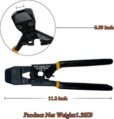 PEX Pipe Clamp Cinch Tool Kit Crimping Tool Crimper for Stainless Steel w/ Case