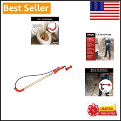 Power Drill Compatible 6 ft Closet Auger &ndash; Safe & Lightweight Clog Remover